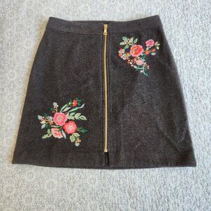 Vintage Loft Floral  Zipper Front Skirt, Size 4